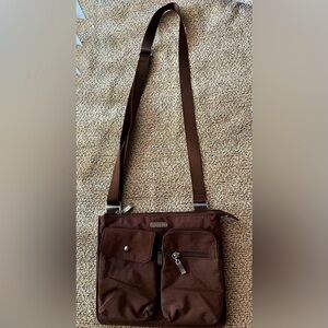 NEW Baggallini Brown Crossbody Bag Red Interior NWOT Purse
